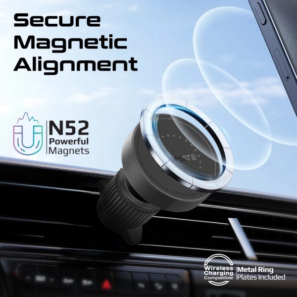 ⁦بروميت MagDrive-R شاحن لاسلكي MagSafe بقوة 15 واط، كابل USB-C قابل للسحب، مغناطيسات N52، دوران 360°، وحماية ذكية من الشحن والسخونة الزائدة⁩ - الصورة ⁦10⁩