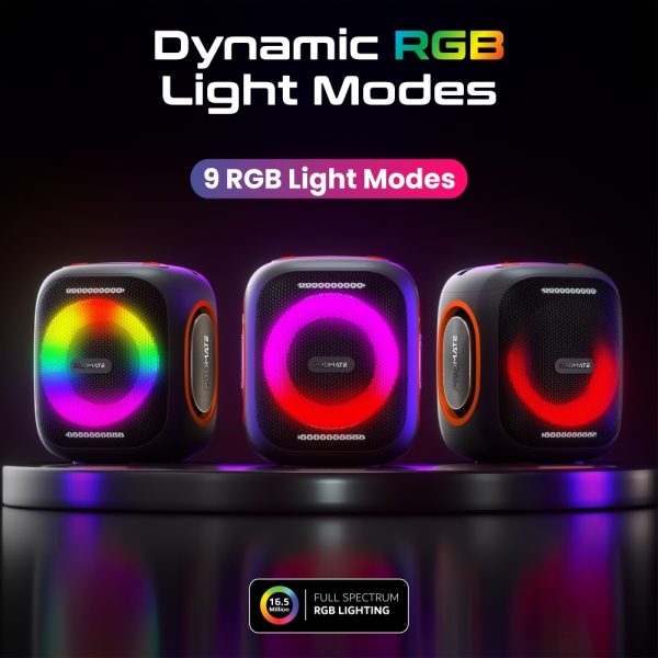 ⁦بروميت Strike-40 مكبر صوت لاسلكي عالي الجودة LumiSound™ HD بقوة 40 واط، مع إضاءة RGB⁩ - الصورة ⁦9⁩