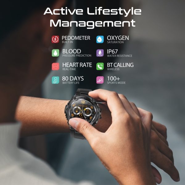 ⁦بروميت xWatch-R19 ساعة ذكية رياضية مع مستشعرات صحية متقدمة⁩ - الصورة ⁦4⁩