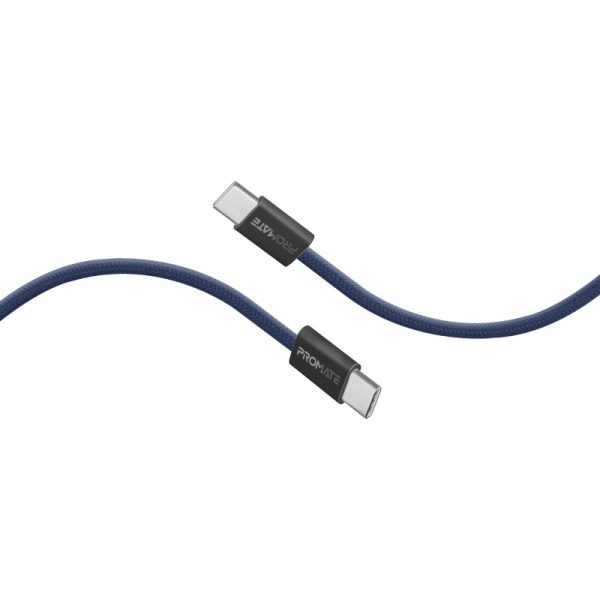 ⁦بروميت EcoLine-CC200 كابل USB-C فائق السرعة بقوة 60 واط، بطول 2 متر، مصنوع من قماش مضفر ومتين لتحمل أكثر من 25000 انحناءة، ويدعم الشحن السريع ونقل البيانات بكفاءة⁩ - الصورة ⁦3⁩