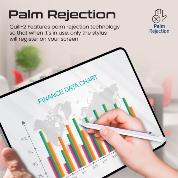 ⁦بروميت Quill-2 قلم آيباد لاسلكي عالي الدقة بطارية 11 ساعة مع ميزات التعرف على الإمالة والسكون التلقائي⁩ - الصورة ⁦5⁩