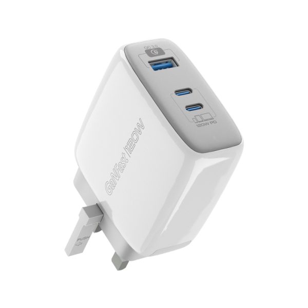 ⁦بروميت PowerPort-120 شاحن جداري 120 واط، بمنفذي USB-C ومنفذ QC 3.0، شحن ذكي مع حماية من الدوائر القصيرة⁩ - الصورة ⁦5⁩