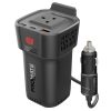بروميت Inverto-150W محول طاقة سيارة 4 في 1 بقدرة 150 واط، بمنفذي USB-C (30 واط)، USB-A (18 واط)، مؤشرات LED، زر تشغيل/إيقاف، وحماية شاملة للشحن