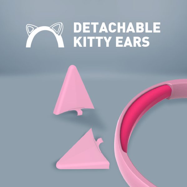 ⁦بروميت Jewel سماعة رأس سلكية للأطفال بتصميم آذان قطة، صوت KidSafe 85–95 ديسيبل، ميكروفون مدمج، وقابلة للطي والمشاركة⁩ - الصورة ⁦11⁩