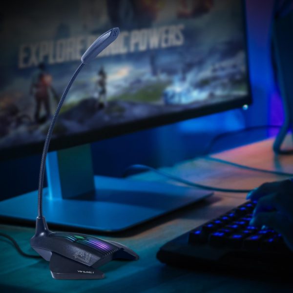 ⁦بروميت VertuMic-1 ميكروفون سطح مكتب عالي الجودة، مضاد للاهتزاز، وإضاءة RGB، وذراع مرن قابل للدوران⁩ - الصورة ⁦5⁩
