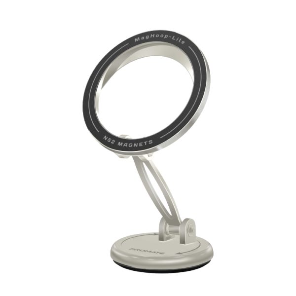 ⁦بروميت MagHoop-Lite حامل جوال MagSafe بتصميم مضاد للانزلاق، دوران 360°، ارتفاع قابل للتعديل، وحلقة معدنية مرفقة⁩ - الصورة ⁦3⁩