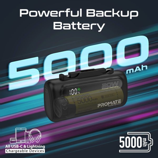 ⁦بروميت PowerUp-Duo بطارية متنقلة باور بنك بسعة 5000 ميلي أمبير⁩ - الصورة ⁦2⁩