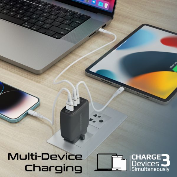 ⁦بروميت PowerPort-120 شاحن جداري 120 واط، بمنفذي USB-C ومنفذ QC 3.0، شحن ذكي مع حماية من الدوائر القصيرة⁩ - الصورة ⁦4⁩
