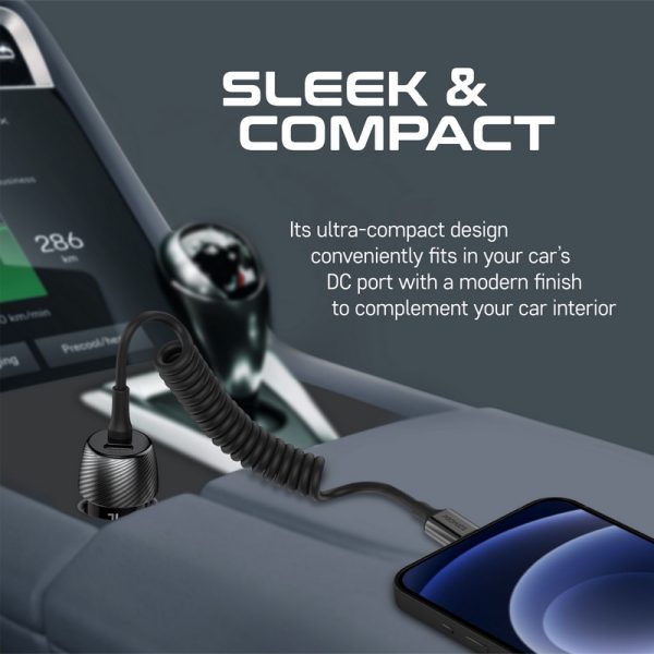 ⁦بروميت PowerDrive33-PDI شاحن سيارة 33 واط مع كابل لايتنينغ، يدعم توصيل طاقة 20 واط وQuick Charge 3.0 للأجهزة الذكية⁩ - الصورة ⁦6⁩