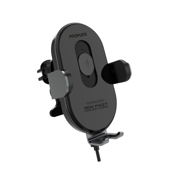 بروميت PowerMount-15W شاحن سيارة لاسلكي 15 واط بمستشعر محاذاة ذكي، ودعم زوايا متعددة لتجربة شحن سلسة وآمنة أثناء القيادة