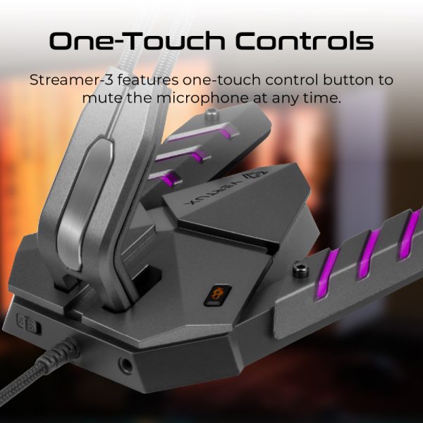 ⁦بروميت Streamer-3 ميكروفون الألعاب Vertux USB ميكروفون مرن عالي الكثافة مضاد للاهتزاز، إضاءة خلفية LED متعددة الألوان⁩ - الصورة ⁦4⁩