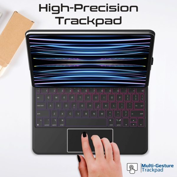 ⁦بروميت FlexKeys-11Pro لوحة مفاتيح لاسلكية للآيباد مع لوحة تحكم باللمس تصميم نحيف وتثبيت مغناطيسي⁩ - الصورة ⁦7⁩