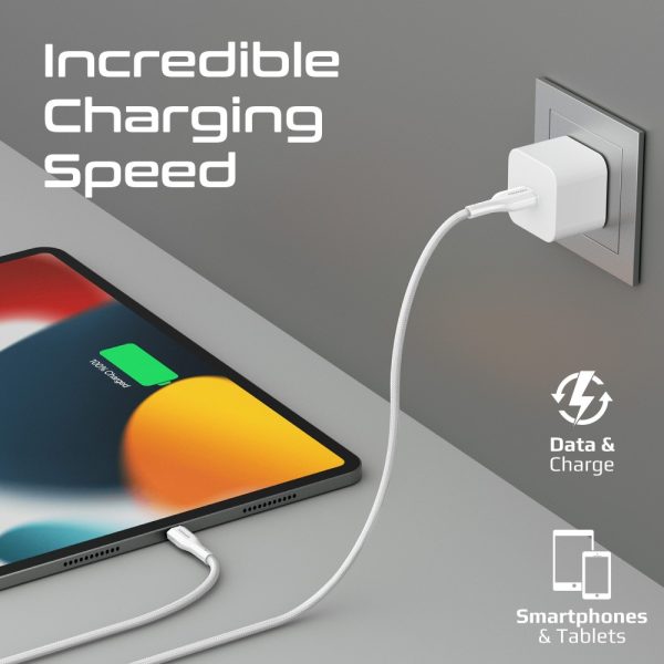 ⁦بروميت XCORD-AI200 كابل USB-A إلى لايتنينغ بقوة 10 واط، سرعة نقل 480Mbps، بطول 200 سم، سيليكون مضاد للتشابك، ومتين حتى 10,000 انحناءة⁩ - الصورة ⁦9⁩