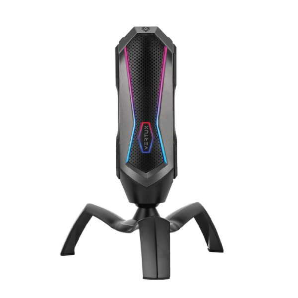 بروميت Marshal ميكروفون ألعاب USB عالي الحساسية بإضاءة RGB، تحكم باللمس، وزر كتم، وحامل دوار 360° للبث والتدوين والألعاب