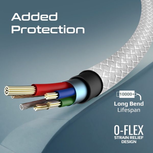 ⁦بروميت XCORD-AI200 كابل USB-A إلى لايتنينغ بقوة 10 واط، سرعة نقل 480Mbps، بطول 200 سم، سيليكون مضاد للتشابك، ومتين حتى 10,000 انحناءة⁩ - الصورة ⁦10⁩