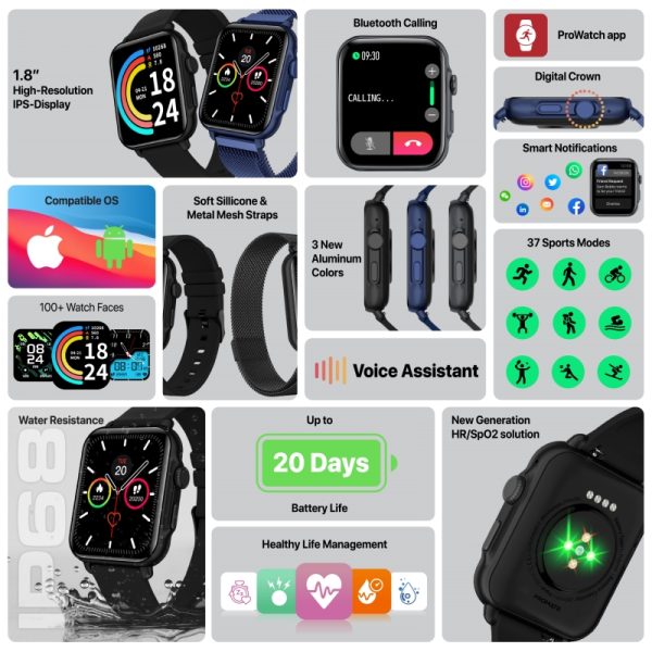 ⁦بروميت ProWatch-B18 ساعة ذكية رياضية مع مستشعرات صحية متقدمة⁩ - الصورة ⁦12⁩