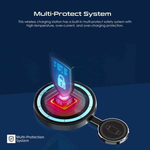 ⁦بروميت MagRing محطة شحن 2 في 1 MagSafe، بقدرة 15 واط للهاتف و3 واط لساعة أبل، تصميم شفاف قابل للطي بزاوية 180° لشحن أنيق ومريح في أي مكان⁩ - الصورة ⁦10⁩