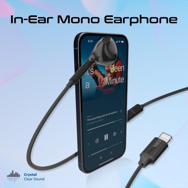 ⁦بروميت MonoPod-LT سماعة أذن سلكية معتمدة من أبل MFi بموصل لايتينينغ ومايكروفون مدمج⁩ - الصورة ⁦3⁩