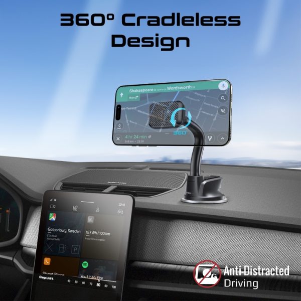 ⁦بروميت MagMount-Pro حامل هاتف مغناطيسي للسيارة بذراع مرن قابل للدوران 360°، مغناطيس N52، وقبضة مقاومة للانزلاق⁩ - الصورة ⁦7⁩