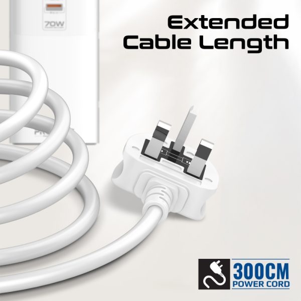 ⁦بروميت PowerTower-70W محطة شحن 70 واط بمنفذي USB-C PD، منفذ QC 3.0 بقوة 30 واط، و4 منافذ AC عالمية بقدرة 2500 واط لشحن فعال ومتعدد الأجهزة⁩ - الصورة ⁦10⁩