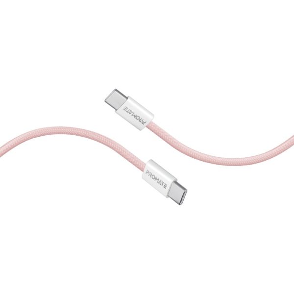 ⁦بروميت EcoLine-CC120 كابل USB-C فائق السرعة بقوة 60 واط، بطول 1.2 متر، مصنوع من قماش مضفر متين، يدعم الشحن السريع ونقل البيانات، ويتحمل أكثر من 25000 انحناءة⁩ - الصورة ⁦4⁩