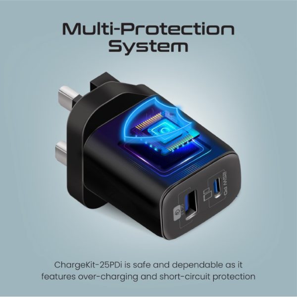 ⁦بروميت ChargeKit-25PDi مجموعة شحن سريعة تضم شاحن 25 واط وكابل USB-C إلى لايتنينغ 27 واط، تدعم QC 3.0 ومزامنة البيانات⁩ - الصورة ⁦7⁩