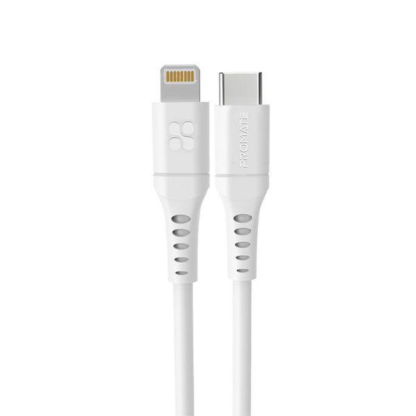 ⁦بروميت PowerLink-300 كابل USB-C إلى لايتنينغ بقوة 20 واط، بطول 3 أمتار، مصنوع من السيليكون ومتين بتحمل أكثر من 25000 انحناءة لشحن سريع وموثوق⁩ - الصورة ⁦4⁩