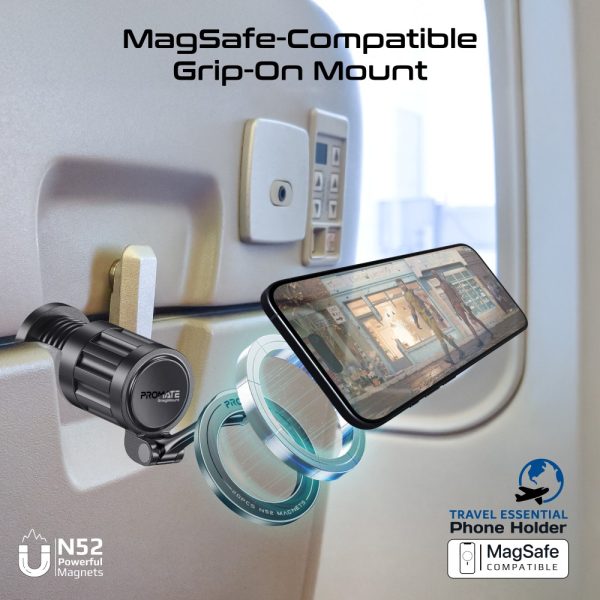 ⁦بروميت SnagMount حامل مغناطيسي متوافق مع MagSafe، مضاد للاهتزاز، دوران 360°، ومشبك للأسطح حتى 30 مم⁩ - الصورة ⁦6⁩