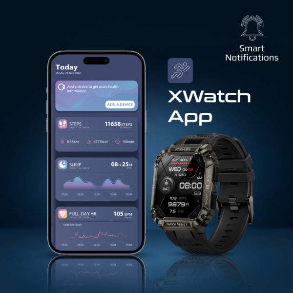 ⁦بروميت xWatch-S19 ساعة ذكية رياضية مع مستشعرات صحية متقدمة⁩ - الصورة ⁦9⁩