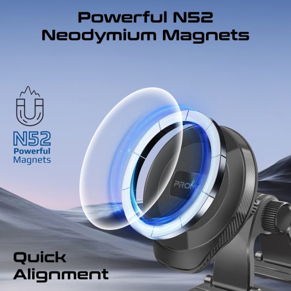 ⁦بروميت ArcMount حامل هاتف مغناطيسي بتقنية MagGrip™، تثبيت قوي، دوران 360°، لتعديل مرن بين الوضعين الأفقي والعمودي أثناء القيادة⁩ - الصورة ⁦5⁩
