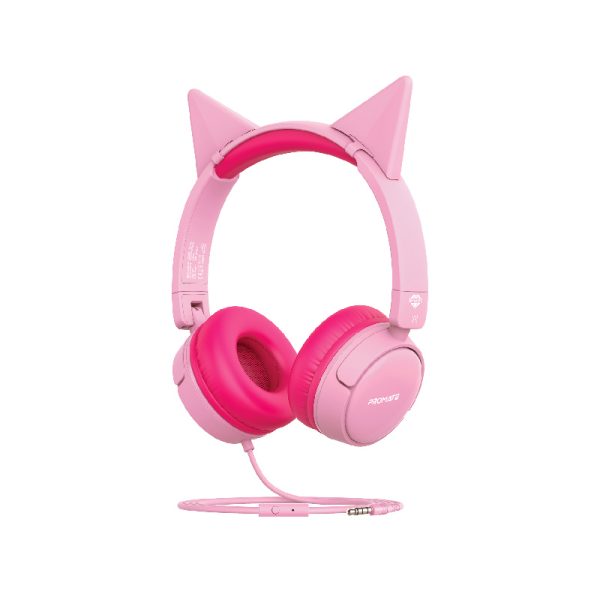 ⁦بروميت Jewel سماعة رأس سلكية للأطفال بتصميم آذان قطة، صوت KidSafe 85–95 ديسيبل، ميكروفون مدمج، وقابلة للطي والمشاركة⁩ - الصورة ⁦9⁩