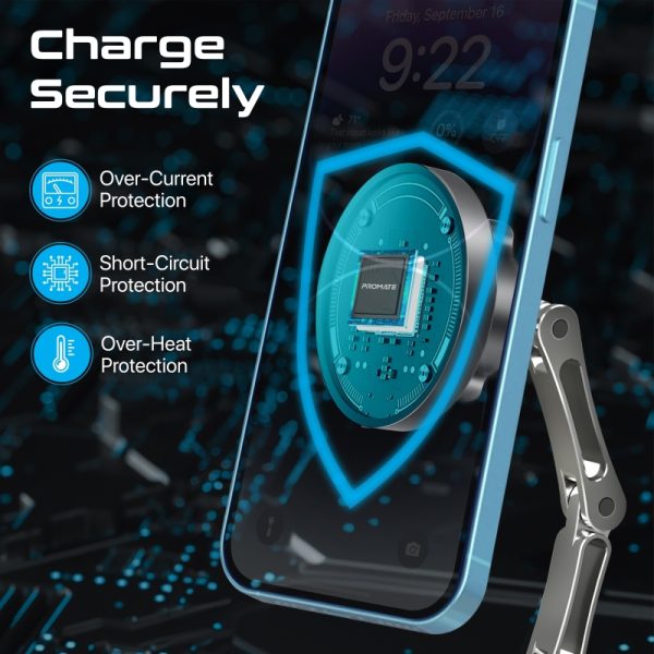 ⁦بروميت Magnus-Qi شاحن لاسلكي MagSafe بقوة 15 واط، بتصميم قابل للطي ودوران 360° لتجربة شحن مرنة وسريعة⁩ - الصورة ⁦10⁩