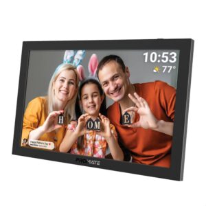 بروميت Memoria-10 إطار صور رقمي 10.1 بوصة بشاشة لمس، Wi-Fi، ذاكرة 16GB، يدعم الصور والفيديو والموسيقى، نظام أندرويد، USB وTF