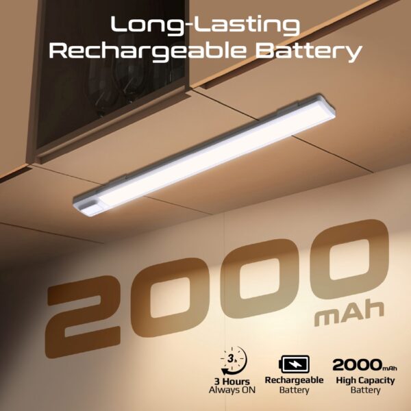 ⁦بروميت Lumia-40 لوحة إضاءة LED 40 سم مع مستشعر حركة، سطوع 100 لومن، بطارية USB-C 2000mAh، تركيب لاصق، مثالية للخزائن⁩ - الصورة ⁦8⁩