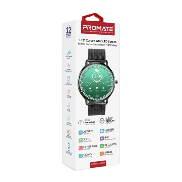 ⁦بروميت xWatch-US13 ساعة ذكية بشاشة AMOLED 1.32 بوصة، مكالمات بلوتوث، أكثر من 100 وضع رياضي، مقاومة للماء IP68، بطارية حتى 5 أيام⁩ - الصورة ⁦19⁩