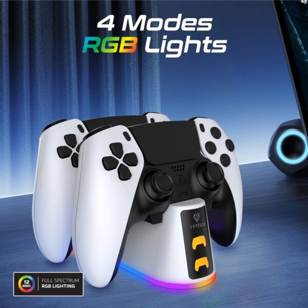 ⁦بروميت DuoDock-PS5 قاعدة شحن مزدوجة 2 في 1 لوحدات تحكم PS5 DualSense لشحن متزامن وسهل⁩ - الصورة ⁦6⁩