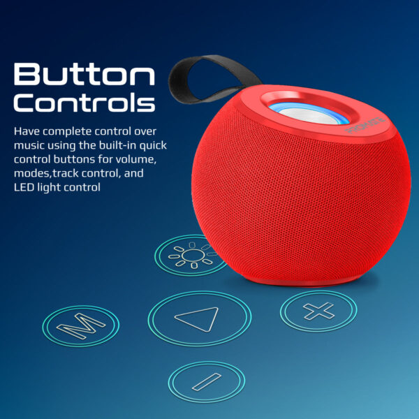 ⁦بروميت Juggler مكبر صوت 5 واط بدقة عالية، عرض ضوئي 360°، تشغيل حتى 4 ساعات، USB وفتحة بطاقة TF⁩ - الصورة ⁦19⁩