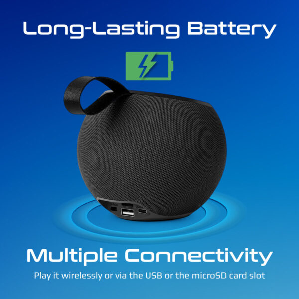 ⁦بروميت Juggler مكبر صوت 5 واط بدقة عالية، عرض ضوئي 360°، تشغيل حتى 4 ساعات، USB وفتحة بطاقة TF⁩ - الصورة ⁦16⁩