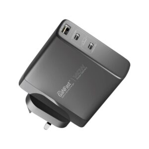 بروميت GaNCharge-140W شاحن GaN بقدرة 140 واط مع 3 منافذ USB وتقنية PD وQC ومقابس متعددة المناطق