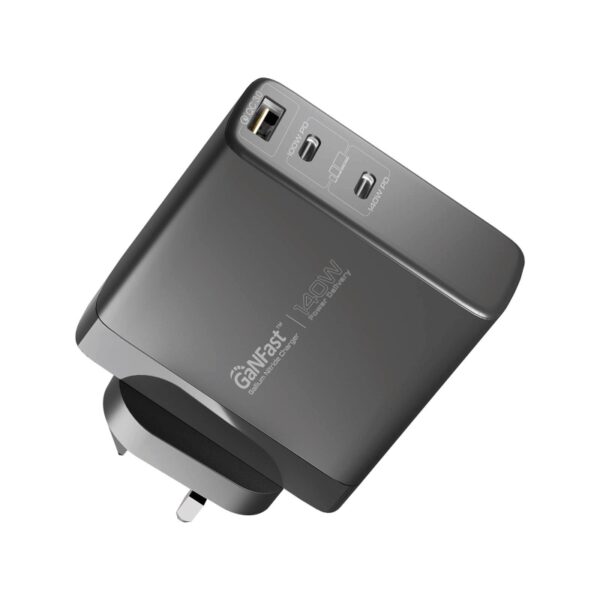 بروميت GaNCharge-140W شاحن GaN بقدرة 140 واط مع 3 منافذ USB وتقنية PD وQC ومقابس متعددة المناطق