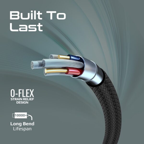 ⁦بروميت XCord-AC200 كيبل شحن USB-A إلى USB-C بطول 2 متر، شحن سريع، نقل بيانات 480Mbps، سيليكون مقاوم للتشابك، يتحمل حتى 10,000 انحناء⁩ - الصورة ⁦6⁩