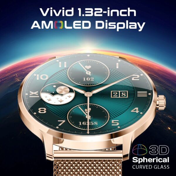 ⁦بروميت xWatch-US13 ساعة ذكية بشاشة AMOLED 1.32 بوصة، مكالمات بلوتوث، أكثر من 100 وضع رياضي، مقاومة للماء IP68، بطارية حتى 5 أيام⁩ - الصورة ⁦13⁩