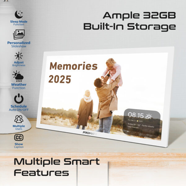⁦بروميت Memoria-15 إطار صور رقمي 15.6 بوصة بشاشة لمس، ذاكرة 32GB، Wi-Fi، نظام أندرويد، دعم USB/TF، صوت ومحتوى عالي الدقة⁩ - الصورة ⁦19⁩