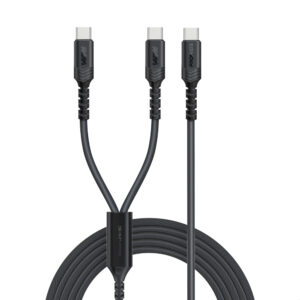 بروميت PowerLink-3C – كابل USB-C إلى USB-C مزدوج مضفر بقوة شحن 140 واط