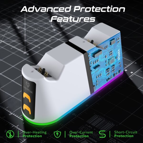 ⁦بروميت DuoDock-PS5 قاعدة شحن مزدوجة 2 في 1 لوحدات تحكم PS5 DualSense لشحن متزامن وسهل⁩ - الصورة ⁦4⁩