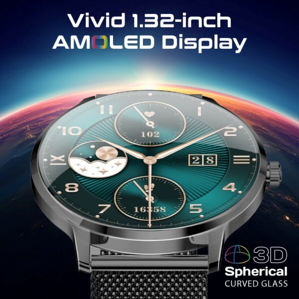⁦بروميت xWatch-US13 ساعة ذكية بشاشة AMOLED 1.32 بوصة، مكالمات بلوتوث، أكثر من 100 وضع رياضي، مقاومة للماء IP68، بطارية حتى 5 أيام⁩ - الصورة ⁦8⁩