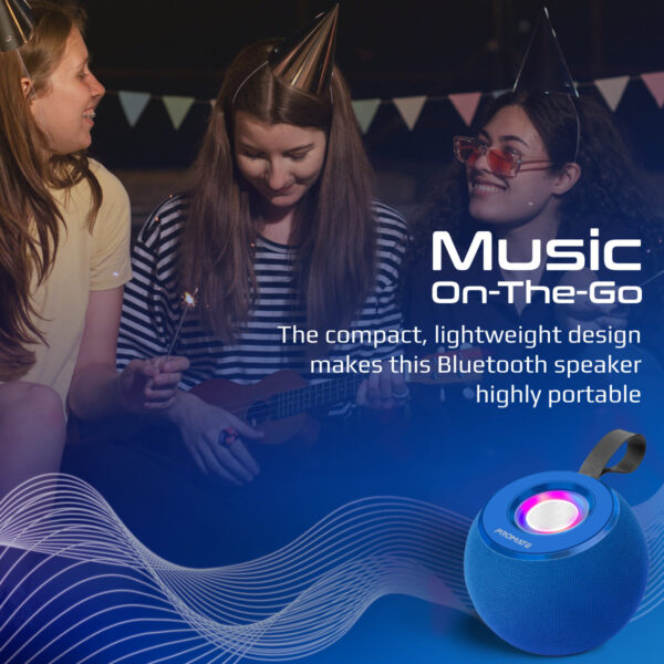 ⁦بروميت Juggler مكبر صوت 5 واط بدقة عالية، عرض ضوئي 360°، تشغيل حتى 4 ساعات، USB وفتحة بطاقة TF⁩ - الصورة ⁦6⁩