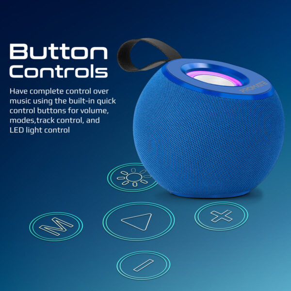 ⁦بروميت Juggler مكبر صوت 5 واط بدقة عالية، عرض ضوئي 360°، تشغيل حتى 4 ساعات، USB وفتحة بطاقة TF⁩ - الصورة ⁦4⁩