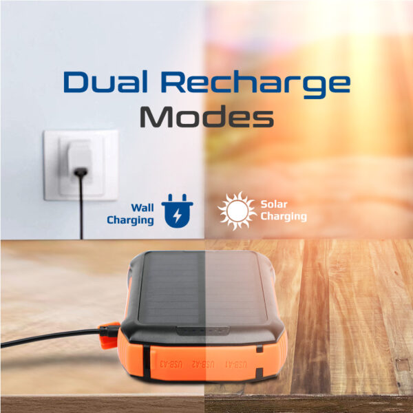 ⁦بروميت SolarTank-20PDQi بطارية متنقلة شمسية 20000mAh مع شحن لاسلكي وLED ومقاومة للماء⁩ - الصورة ⁦9⁩