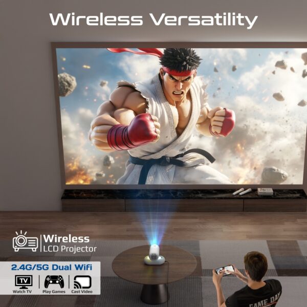 ⁦بروميت Beamer-250R جهاز عرض ذكي 4K مع إضاءة RGB ونظام Android 13⁩ - الصورة ⁦2⁩